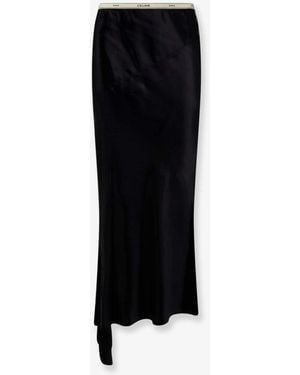 Celine Viscose Satin Midi Skirt - Black