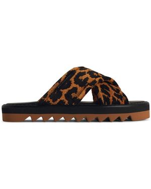 Stella McCartney 'Leo' Multicolored Leather Blend Slippers - Brown