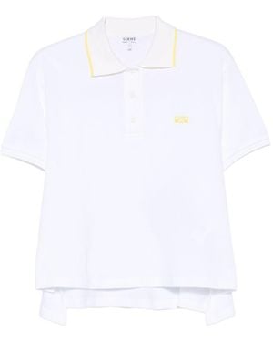 Loewe Anagram Cotton Polo Shirt - White