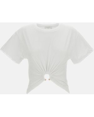 Rabanne Rabanne Withe T-Shirt With Piercing - White