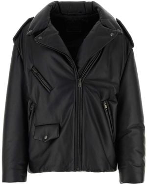 Prada Nappa Leather Padded Jacket - Black