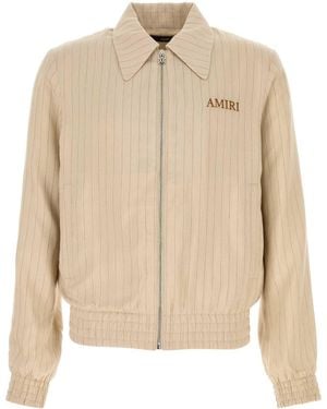 Amiri Embroidered Viscose Blend Jacket - Natural