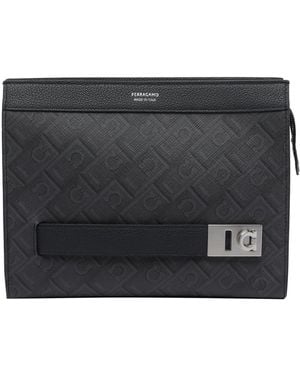 Ferragamo Monogram Crossbody Bag - Black