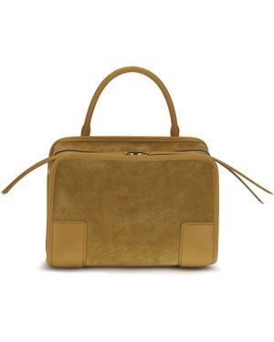 Loewe Medium Amazona 180 Suede Handbag - Metallic