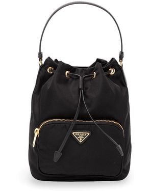 Prada Duet Re-Nylon Bucket Bag - Black