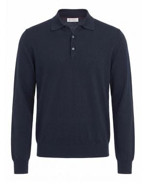 Brunello Cucinelli Polo Neck Sweater - Blue
