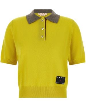 Marni Cashmere Polo Shirt - Yellow
