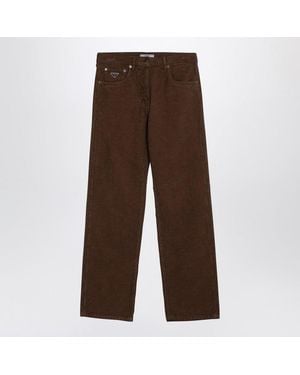 Prada Caramel-Coloured Corduroy Pants - Brown