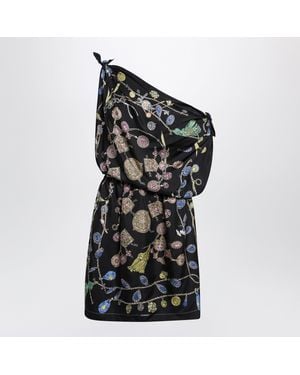 Versace Printed Silk Twill Dress - Black