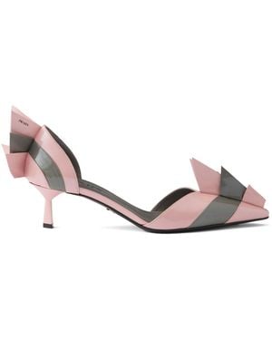Prada Patent Leather Bicolor Pumps - Pink