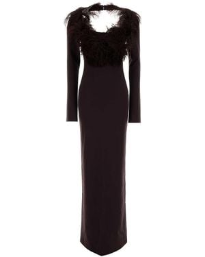 The Attico Aubergine Jersey Long Dress - Black