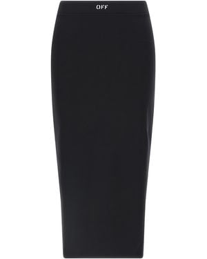 Off-White c/o Virgil Abloh Fitted Midi Skirt - Black