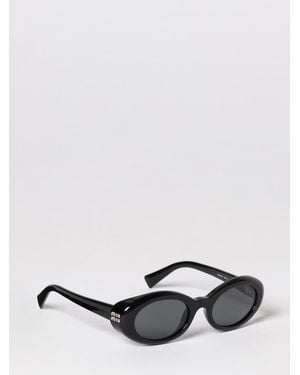 Miu Miu Oval Tortoiseshell Acetate Sunglasses - White