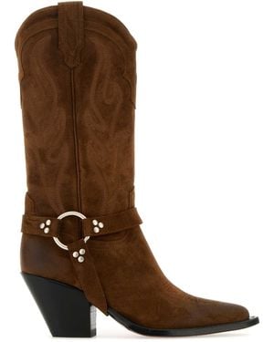 Sonora Boots Suede Santa Fe Belt Boots - Brown