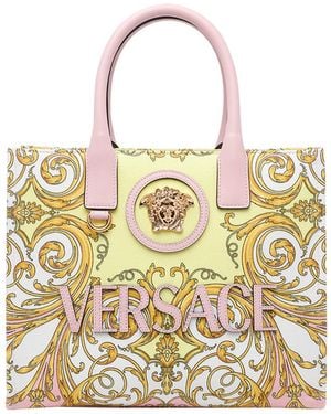 Versace Small La Medusa Printed Shopping Bag - Metallic
