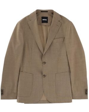 BOSS Tailored Wool-Blend Blazer - Brown