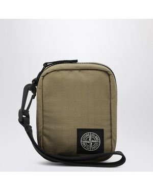 Stone Island Military Wrist Wallet With Logo Patch - Green