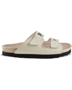 Palm Angels Two-Strap Leather Sandals - White