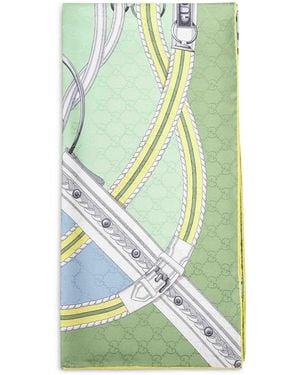 Gucci Printed Silk Jacquard Carré - Green