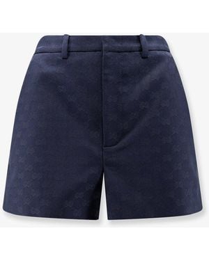 Gucci Gg Cotton Blend Shorts - Blue
