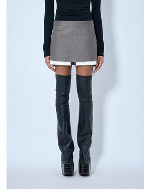 Rick Owens Fog Cutoff Mini Skirt - Gray