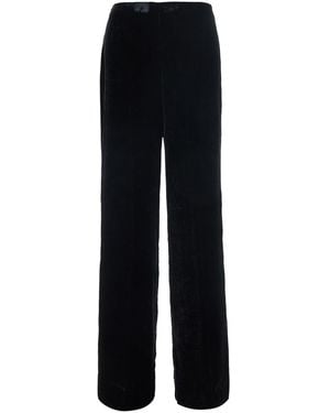 P.A.R.O.S.H. Oversized Velvet Pants With Viscose And Silk For - Black