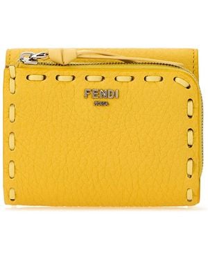 Fendi Leather Wallet - Yellow