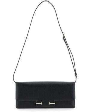 Tom Ford Crossbody Bag With Adjustable Shoulder Strap And T Plaque Closure - Black