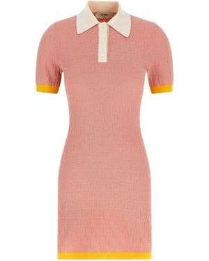 Fendi Color-Block Dress - Pink