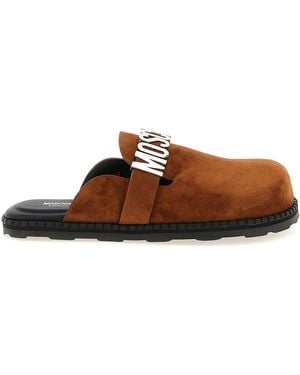 Moschino Suede Sabots - Brown