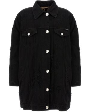 Dolce & Gabbana Denim Long Jacket - Black