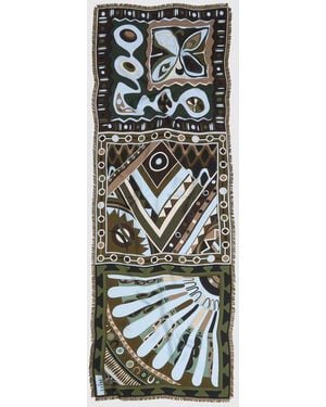 PUCCI Silk Scarf With Geometric Print - Green