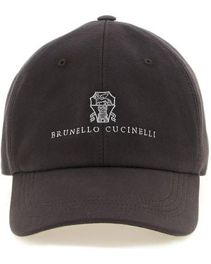 Brunello Cucinelli Logo Embroidery Cap - Gray