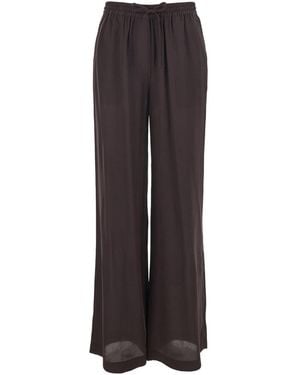 P.A.R.O.S.H. Silk Drawstring Waist Pants - Brown
