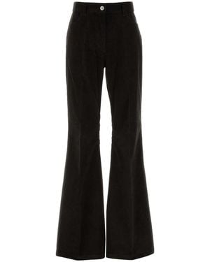 Ferragamo Salvatore Dark Corduroy Flared Pant - Black