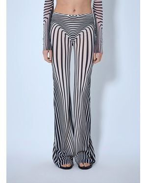 Jean Paul Gaultier Re-Edition Flare Pants Morphing Stripes - Blue