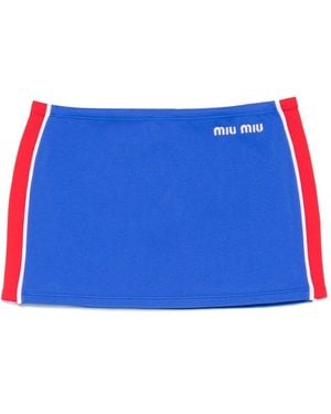 Miu Miu Recycled Material Mini Skirt - Blue