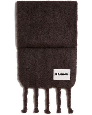 JIL SANDER｜MUFFLERS (Wool Scarf (J47ZZ0125 J14737 001)) Jil Sander Quilted Wool Muffler Poncho Scarf Women Scarf