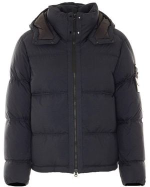 Stone Island Matt Ripstop Cordura Logo Down Jacket - Blue