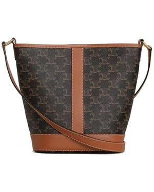 Celine Small Triomphe Bucket Bag - Brown
