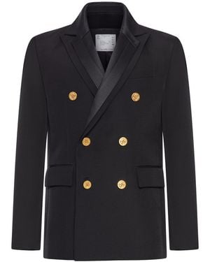 Sacai Double-Face Cotton And Silk Jacket - Black
