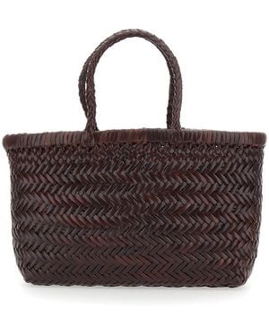 Dragon Diffusion 'Gora' Handbag With Woven Motif - Brown