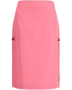 Fendi Midi Skirt With Zip Detailing And Elasticated Waist - Pink
