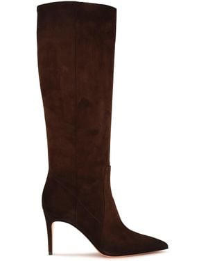 Santoni Pointed High Boots - Brown