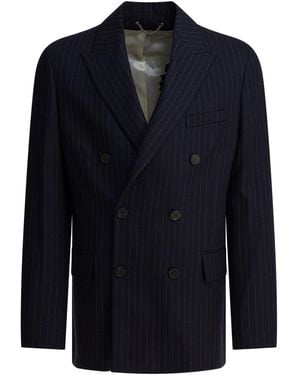 Golden Goose Double-Breasted Wool Blazer - Blue