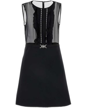 Versace Georgette Mini Dress - Black