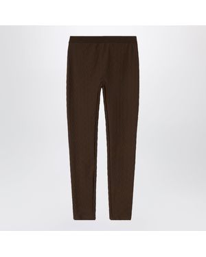Gucci Gg Jacquard Jersey Leggings - Brown