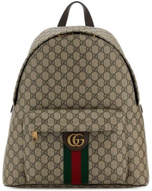 Gucci Printed Canvas Medium Ophidia Backpack - Brown