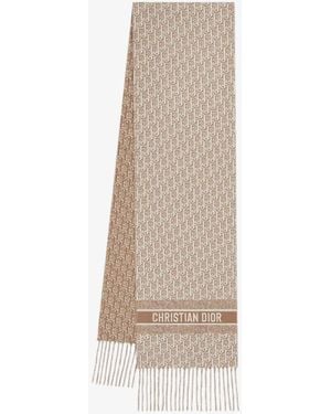 Dior Dior Dior Oblique Natte Cashmere Scarf - Natural
