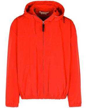 Marni Zipped Hooded Jacket - Red